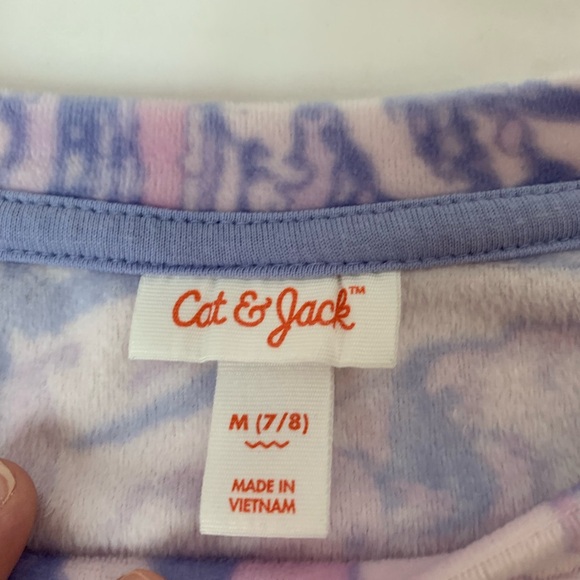 Girls CAT & JACK Velour Sweatshirt Medium 7/8 - Picture 4 of 5